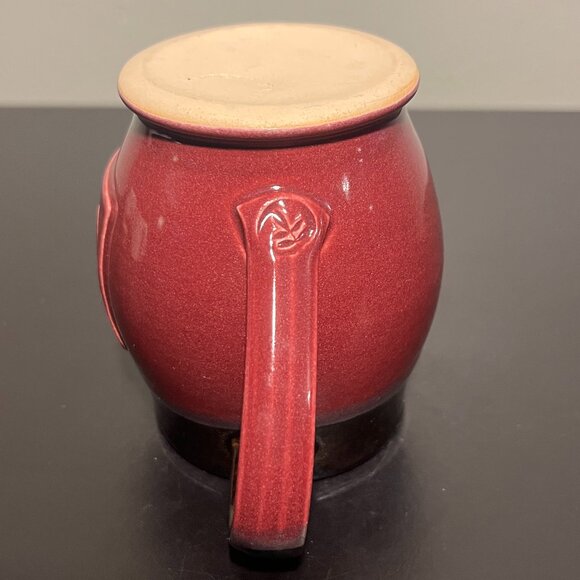 Handcrafted Hand Thrown Glazed Pottery Mug w/ Incised Bicycle by Jenny Blasen - Picture 11 of 16